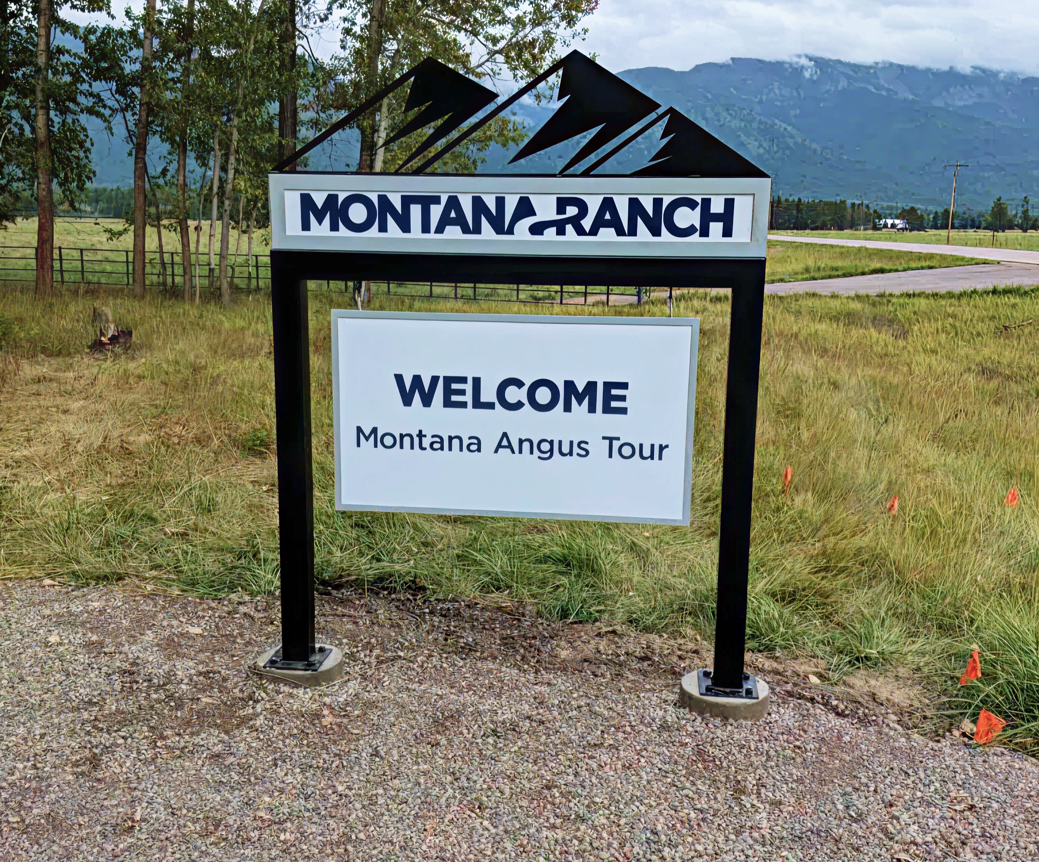 Welcome sign for Montana Angus Tour